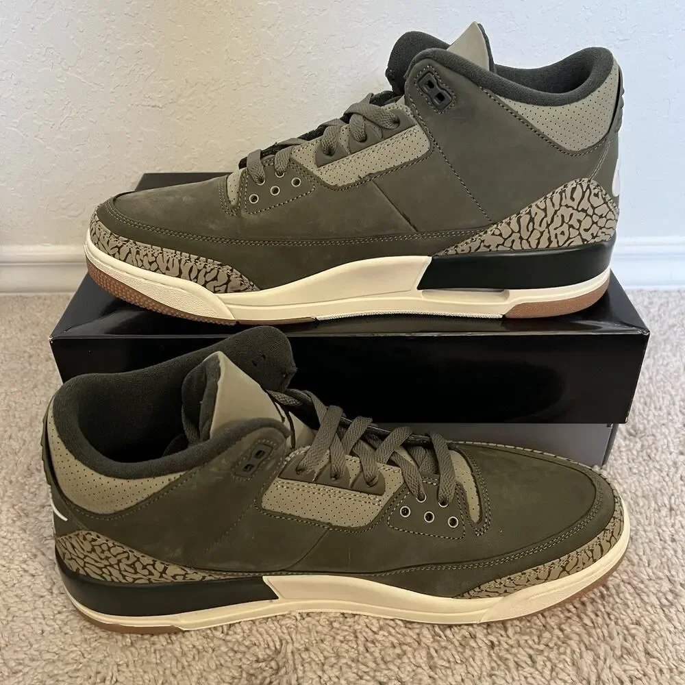 Nike Air Jordan 3 Retro Family Affair Olive Green DN3707-202 Men Size 13 B-Grade
